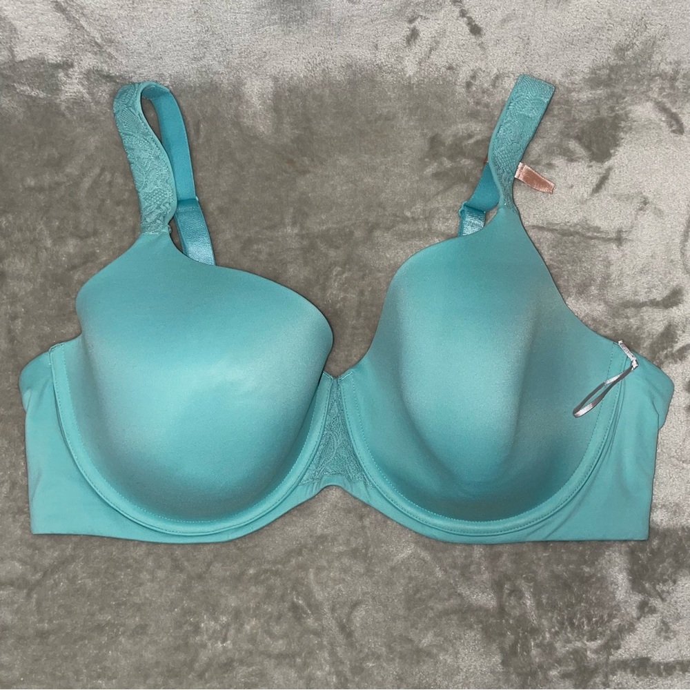 NWT Ambrielle Teal Lace Detail Full Coverage Bra Size 42DDD
